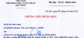 CHỨNG CHỈ CHUẨN MÁY HỆ ĐO ĐA CHỨC NĂNG GAMEX